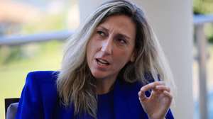 A deputada do Chega, Cristina Rodrigues, durante o almoço/comício de encerramento da IV Academia Política, em São Pedro do Sul, 15 de setembro de 2024. ESTELA SILVA/LUSA
