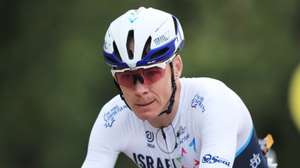 epa09303148 British rider Chris Froome of the Israel Start-Up Nation team crosses the finish line during the 1st stage of the Tour de France 2021 over 197.8km from Brest to Landerneau, France, 26 June 2021.  EPA/Christophe Petit-Tesson / POOL