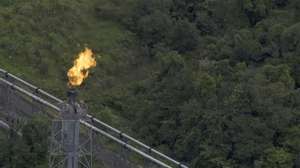 epa11302973 An aerial view of the Urucu oil district, in Coari, Amazonas, Brazil, 23 April 2024 (issued 26 April 2024). Urucu is an oil field located in one of the most well-preserved regions of the Amazon and operated by Petrobras. It supplies cooking gas to half of the Brazilian territory. Petrobras claims that it is feasible to extract hydrocarbons from the world&#039;s largest rainforest in a sustainable manner.  EPA/Isaac Fontana