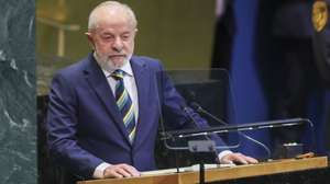 epa12399820 Brazilian President Luiz Inacio Lula da Silva speaks during the General Debate of the 80th session of the United Nations General Assembly (UNGA) at the United Nations headquarters in New York, New York, USA, 23 September 2025.  EPA/SARAH YENESEL