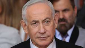 epa13088727 Israeli Prime minister Benjamin Netanyahu attends the cornerstone laying ceremony for the Atarot Heritage Center, at the abandoned former Atarot airport located near the separation wall between Jerusalem and Ramallah in Jerusalem, 05 July 2026.  EPA/ABIR SULTAN