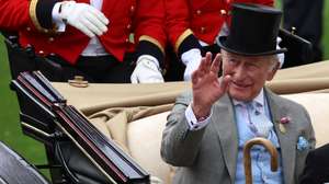 epa13044256 Britain’s King Charles III attends the second day of Royal Ascot, in Ascot, Britain, 17 June 2026. The Flat race horse meeting and social event runs daily from 16 to 20 June 2026.  EPA/NEIL HALL