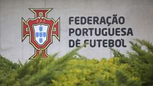 Logotipo da Federação Portuguesa de Futebol,  Oeiras, 04 de dezembro de 2023. ANTÓNIO COTRIM/LUSA
