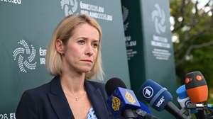 epa13203817 EU High Representative for Foreign Affairs and Security Policy Kaja Kallas speaks to the media ahead of the Informal meeting of EU Defence Ministers in Druids Glen, Kilmullin, Co Wicklow, Ireland 01 September 2026. Ireland holds the Presidency of the EU for six months until the end of 2026.  EPA/Bryan Meade