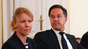 epa11953439 NATO Secretary General Mark Rutte (R) looks on during his meeting with the members of the tripartite Presidency of Bosnia and Herzegovina, in Sarajevo, Bosnia and Herzegovina, 10 March 2025. The NATO secretary general is on an official visit to Bosnia and Herzegovina.  EPA/NIDAL SALJIC