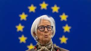 epa12720955 Christine Lagarde, President of the European Central Bank addresses the European Parliament during the European Central Bank annual report 2025 debate in Strasbourg, France, 09 February 2026. The current plenary session runs from 09 to 12 February 2026.  EPA/CHRISTOPHE PETIT TESSON