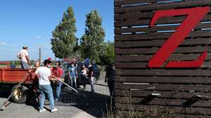 Um grupo de proprietários de casas particulares no complexo turístico Zmar Eco Experience fecham a entrada do complexo em protesto para, segundo eles, tentar impedir a entrada a não proprietários, enquanto se mantiver a requisição civíl decretada pelo governo para acolher pessoas que necessitem de isolamento profilático devido à covid-19, Odemira, 04 de maio de 2021. NUNO VEIGA/LUSA