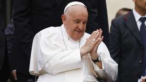 epa11421762 Pope Francis gestures during his weekly general audience in Saint Peter&#039;s Square, Vatican City, 19 June 2024.  EPA/FABIO FRUSTACI