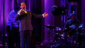 epa06658024 US singer Kurt Elling performs during the 'Jazz a Carthage' jazz festival in Tunis, Tunisia, on 09 April 2018. The Carthage Jazz Festival, launched in 2005, draws some of the most famous names in jazz from around the world. The festival runs from 06 to 15 April.  EPA/MOHAMED MESSARA