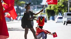 As cores da campanha para as legislativas chegaram a finalmente a Díli, depois de percorrer o país, numa semana crucial que junta a mobilização dos partidos às celebrações da Restauração da Independência de Timor-Leste. Dili, 14 de maio de 2023. (ACOMPANHA TEXTO DO DIA 15 DE MAIO DE 2023). ANTÓNIO SAMPAIO/LUSA