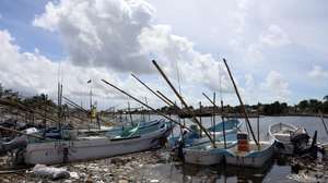 epa13290565 A view of an area affected by the rains caused by Hurricane Isaiah in Celestun, Yucatan state, Mexico, 08 October 2026. Tropical Storm Simon, in the Mexican Pacific, and Category 1 Hurricane Isaias in the Atlantic threaten several states in southern, western, and southeastern Mexico with torrential and intense rains, strong winds, and high waves, according to the National Meteorological Service (SMN).  EPA/Lorenzo Hernández