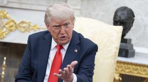 epa12158266 US President Donald Trump speaks during a meeting with German chancellor at the Oval Office of the White House in Washington, DC, USA, 05 June 2025.  EPA/CHRIS KLEPONIS / POOL