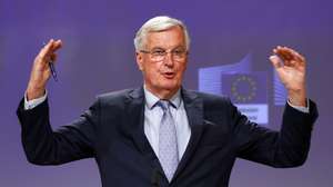 epa08423933 European Commission&#039;s Head of Task Force for Relations with the United Kingdom, Michel Barnier gestures during a press conference following the third round of EU - UK Brexit negotiations in Brussels, Belgium, 15 May 2020.  EPA/FRANCOIS LENOIR / POOL