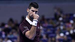 epa13277513 Novak Djokovic of Serbia celebrates winning his men’s singles match against Bu Yunchaokete of China at the China Open tennis tournament in Beijing, China, 02 October 2026.  EPA/ANDRES MARTINEZ CASARES