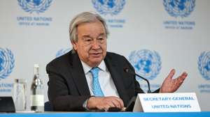 epa12947380 United Nations Secretary-General Antonio Guterres speaks during a press conference at the United Nations Office at Nairobi (UNON) following a groundbreaking and office inauguration ceremony for a major expansion of the UN’s Nairobi headquarters in Nairobi, Kenya, 11 May 2026. The events come as the United Nations advances an over USD 340 million investment in Nairobi, reinforcing the city’s position as the only UN Secretariat headquarters in the Global South and a growing hub for global decision-making.  EPA/DANIEL IRUNGU