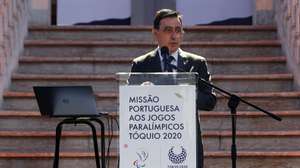 O presidente do Comité Paralímpico de Portugal, José Manuel Lourenço, discursa durante a cerimónia de apresentação da Missão Portuguesa aos Jogos Paralímpicos Tóquio 2020, com a presença dos representantes da direção da Missão Paralímpica, da comissão executiva do Comité Paralímpico de Portugal e de atletas de todas as modalidades com representação nos Jogos Paralímpicos, Loures, 16 de julho de 2021. ANTÓNIO COTRIM/LUSA