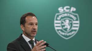 O presidente do Sporting Clube de Portugal (SCP) , Frederico Varandas durante a cerimónia de renovação de contrato de treinador Rui Borges nas instalações do SCP, em Lisboa, 01 maio 2026.    MANUEL DE ALMEIDA/LUSA