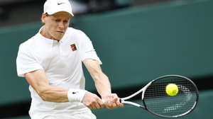 epa12218063 Jannik Sinner of Italy in action during the Men's 3rd round match against Pedro Martinez of Spain at the Wimbledon Championships, Wimbledon, Britain, 05 July 2025.  EPA/TOLGA AKMEN  EDITORIAL USE ONLY