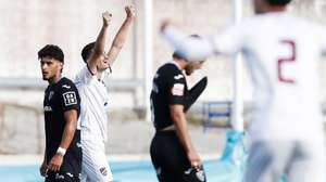 Os jogadores do Fátima festejam a vitória contra o Académico de Viseu durante o jogo a contar a a Taça de Portugal disputado no estádio Municipal de Fátima, 18 de outubro de 2026. PAULO CUNHA/LUSA