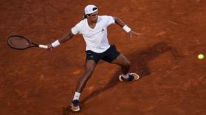 Henrique Rocha from Portugal in action against Pedro Martinez from Spain at the 32 round match of Estoril Open Tennis tournament in Estoril, on the outskirts of Lisbon, Portugal, 20 of July 2026. MIGUEL A. LOPES/LUSA