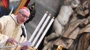 epa11208526 Cardinal Pietro Parolin presides over a mass for the episcopal ordination of Archbishop Vincenzo Turturro (not pictured) at the Saint Peter&#039;s Basilica, in Vatican City, 09 March 2024.  EPA/CLAUDIO PERI