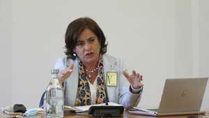 A presidente do Conselho de Administração da Comissão do Mercado de Valores Mobiliários (CMVM), Gabriela Figueiredo Dias, durante a sua audição na Comissão Eventual de Inquérito Parlamentar às perdas registadas pelo Novo Banco e imputadas ao Fundo de Resolução, na Assembleia da República, em Lisboa, 7 de junho de 2021. MANUEL DE ALMEIDA/LUSA