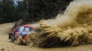 Thierry Neuville of Belgium drives his Hyundai i20 N Rally 1 during the SS4 of the Rally Portugal 2023 as part of the World Rally Championship (WRC) in Lousa, Portugal, 12 May 2023. PAULO NOVAIS/LUSA