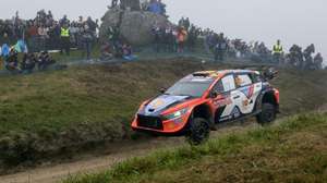 Dani Sordo of Spain drives his Hyundai i20 N Rally 1 hybrid during the SS22 of the Rally Portugal 2024 as part of the World Rally Championship (WRC) in Fafe, Guimaraes, north of Portugal, 11 May 2024. JOSE COELHO/LUSA