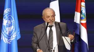 epa12163601 Brazil's President Luiz Inacio Lula da Silva delivers a speech during the Blue Economy and Finance Forum (BEFF) at the Grimaldi Forum in Monaco, 08 June 2025, ahead of the 2025 UN Ocean Conference (UNOC) in Nice.  EPA/LUDOVIC MARIN / POOL  MAXPPP OUT