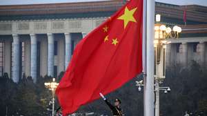 epa11051874 A grand national flag-raising ceremony is held at the Tian'anmen Square in Beijing, China, 01 January 2024.  EPA/XINHUA / REN CHAO CHINA OUT / UK AND IRELAND OUT  /       MANDATORY CREDIT  EDITORIAL USE ONLY  EDITORIAL USE ONLY