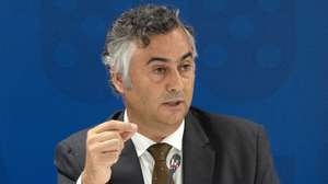 O ministro da Educação, Ciência e Inovação, Fernando Alexandre, fala aos jornalistas sobre  os exames finais nacionais do Ensino Secundário, em Lisboa, 20 de julho de 2026.  ANTÓNIO COTRIM/LUSA