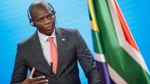 epa12887454 South Africa's Minister of International Relations and Cooperation Ronald Lamola speaks during a press conference with his German counterpart at the Federal Foreign Office in Berlin, Germany, 13 April 2026. Lamola is in Berlin to participate in the Zukunftstag Mittelstand 2026 (Future Day for Small and Medium-Sized Enterprises) scheduled for 15 April.  EPA/CLEMENS BILAN