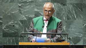 epa10874353 Timor-Leste's President Jose Ramos-Horta speaks during the 78th session of the United Nations General Assembly at United Nations Headquarters in New York, New York, USA, 21 September 2023.  EPA/JUSTIN LANE