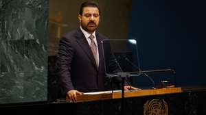 epa13262816 Prime-Minister of Iraq Ali Falih Al-Zaidi speaks during the General Debate of the 81st session of the United Nations (UN) General Assembly at United Nations Headquarters in New York, New York, USA, 25 September 2026.  EPA/OLGA FEDOROVA