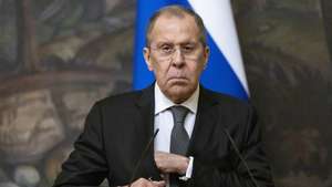 epa09179058 Russian Foreign Minister Sergey Lavrov prepares to leave a joint news conference with Palestinian Foreign Minister Riyad Al-Maliki (not pictured) following their talks in Moscow, Russia, 05 May 2021. Palestinian Foreign Minister Riyad Al-Maliki is on a working visit in Moscow.  EPA/ALEXANDER ZEMLIANICHENKO / POOL