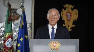 O Presidente da República, Marcelo Rebelo de Sousa, durante a comunicação ao país sobre as medidas do estado de emergência, Palácio de Belém, Lisboa, 28 de janeiro de 2021. MIGUEL FIGUEIREDO LOPES/PRESIDÊNCIA DA REPÚBLICA/LUSA