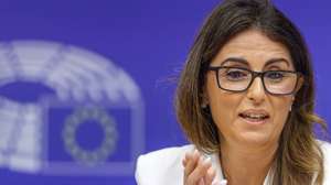 epa12935459 Presentation of the Annual Activity Report 2025 by the European Ombudswoman Teresa Anjinho before the Committee on Petitions in the European Parliament in Brussels, Belgium, 06 May 2026.  EPA/OLIVIER MATTHYS