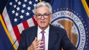 epa10691126 Federal Reserve Board Chairman Jerome Powell holds a news conference after the Fed refrained from raising interest rates following its two-day conference at the Federal Reserve in Washington, DC, USA, 14 June 2023. The Fed is pausing its interest rate hikes after raising them 10 times in a row to curb inflation.  EPA/JIM LO SCALZO