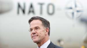 epa12523412 NATO Secretary-General Mark Rutte during his visit at the NATO Air Base in Geilenkirchen, Germany, 13 November 2025.  EPA/FRIEDEMANN VOGEL