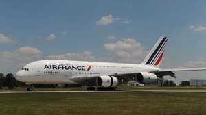 epa08435463 (FILE) - An Air France Airbus A380, the world's largest passenger aircraft, arrives after the first commercial flight from Paris to Washington, at Washington Dulles International Airport, in Sterling, Virginia, USA, 06 June 2011 (reissued 21 May 2020). According to media reports, Air France is to immediately phase out their A380 fleet. The move was initiallay slated for 2022, but was introduced earlier due to declining passenger numbers amid the COVID-19 crisis.  EPA/MICHAEL REYNOLDS *** Local Caption *** 02769414