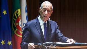 O Presidente da República, Marcelo Rebelo de Sousa, intervém na sessão de encerramento das Jornadas &#039;Motivar para a Mudança&#039;, que decorreu na Torre do Tombo em Lisboa, 17 de outubro de 2024. ANTÓNIO COTRIM/LUSA