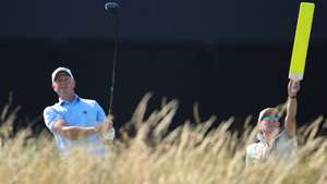 epa13112650 MJ Daffue of South Africa in action during practice day at the British Open Golf Championships at Royal Birkdale in Southport, Britain, 15 July 2026.  EPA/ADAM VAUGHAN