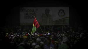 Supporters of Presidential candidate Domingos Simoes Pereira of The African Party for the Independence of Guinea and Cape Verde (PAIGC) during a rally at  Bissau, Guinea-Bissau, 17 November 2019. Presidential elections will be held in Guinea-Bissau on 24 November 2019 with a round between 12 candidates from a range of parties with a second round planned for 29 December if no candidate receives more than 50% of the vote.  ANDRE KOSTERS / LUSA
