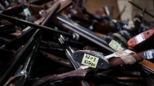 Ação de destruição de 13.767 armas de fogo pelo departamento de armas e explosivos da PSP realizada na Maia, 11 dezembro de 2019. ESTELA SILVA/LUSA