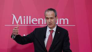 O presidente do  Millennium Bcp, Miguel Maya, durante a  apresentação dos resultados do banco durante o ano de 2020, Oeiras  25de fevereiro de 2021. ANTÓNIO COTRIM/LUSA