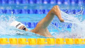 epa07839863 David Grachat of Portugal competes in the men's 400m Freestyle S9 heats during the World Para Swimming Championships at the London Aquatics Centre in London, Britain, 13 September 2019. The event is one of the largest Para Swimming championships and will see nearly 600 swimmers competing.  EPA/HOLLIE ADAMS