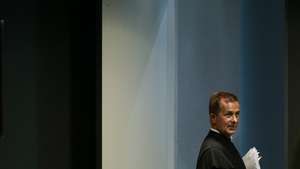 The judge Ivo Rosa during the instructional decision session of the high-profile corruption case known as Operation Marques, which involves the Portugal's former Prime Minister Jose Socrates,  at the Justice Campus in Lisbon, Portugal, 9 April 2021. Operation Marques has 28 defendants - 19 people and 9 companies - including former Prime Minister Jose Socrates, banker Ricardo Salgado, businessman and friend of Socrates Carlos Santos Silva and senior staff of Portugal Telecom and is related to crimes of corruption, active and passive, money laundering, document forgery and tax fraud. MARIO CRUZ/POOL/LUSA
