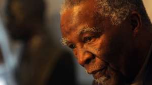 epa05875863 Former South African President Thabo Mbeki (R) speaks about the passing of former South African anti-apartheid activist Ahmed Kathrada, at his offices in Killarney, Johannesburg, South Africa, 28 March 2017. Reports state the veteran South African anti-apartheid activist and politician Ahmed Kathrada passed away on 28 March at age 87, after a complication with a recent medical operation. Kathrada will be buried on 29 March at the West Park Cemetery in Johannesburg.  EPA/KEVIN SUTHERLAND