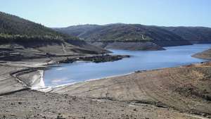 The village of Vilar, which had been underwater since 1954 after the floodgates of the Cabril Dam on the Zezere River were closed, has emerged as the Zezere River has flowed due to lack of rain and can be visited as ruins, in Pampilhosa da Serra, Portugal, 01 February 2022 (issued on 03 February 2022). PAULO NOVAIS/LUSA