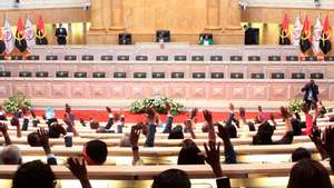 A União Nacional para a Independência Total de Angola (UNITA) durante a cerimónia de tomada de posse na Assembleia Nacional dos novos deputados eleitos na eleições de 24 de agosto, Luanda, Angola, 16 de setembro de 2022. AMPE ROGÉRIO/LUSA